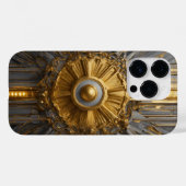 Titansilber und Gold Edelstahl-Druck Case-Mate iPhone Hülle (Rückseite (Horizontal))