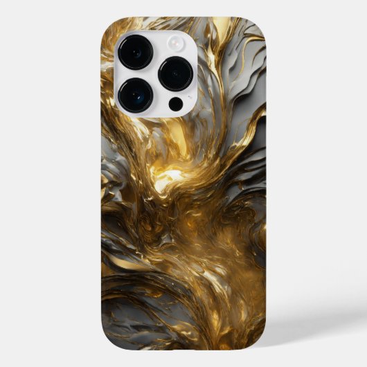 Titansilber und Gold Edelstahl-Druck Case-Mate iPhone Hülle (Rückseite)