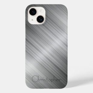 Titansilber und schwarzer Edelstahl Druck 15 Case-Mate iPhone 14 Hülle