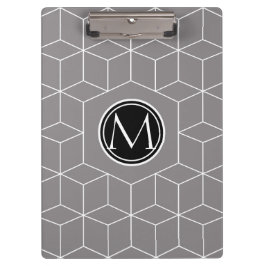 Titanwürfel und Monogramm Klemmbrett