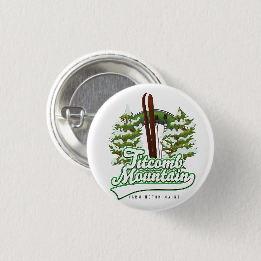 Titcomb Mountain Farmington Maine Ski Button (Vorne & Hinten)