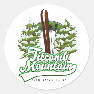 Titcomb Mountain Farmington Maine Skigebiet  Runder Aufkleber