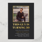 Titel 30. Geburtstag Party Foto Folieneinladung (Vorderseite)