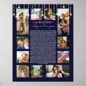 Titel: 40 Gründe, warum ich Liebe Sie Chalkboard-L Poster (Vorne)