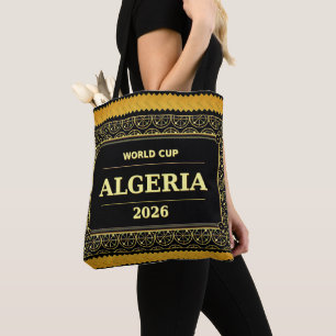 TITEL: Algerischer Fußballfan 2026 Schwarzes Gold Tasche