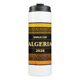 TITEL: Algerischer Fußballfan 2026 Schwarzes Gold  Thermosbecher