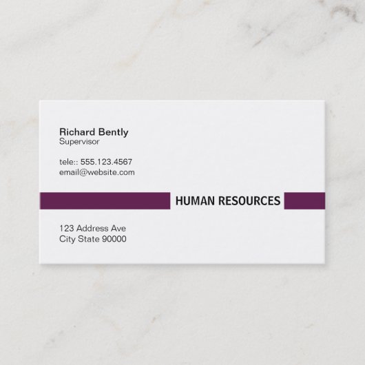 Titel Bar (Pfalz Lila) Visitenkarte (Vorderseite)