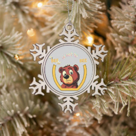 Titel Bee oder nicht Bee Bär - Shakespeare Humor Schneeflocken Zinn-Ornament