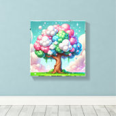 Titel: Bewölkender Baum der Laune Leinwanddruck (Insitu (Holzboden))