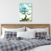 Titel: Bewölkender Baum der Laune Leinwanddruck (Insitu (Schlafzimmer))