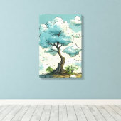 Titel: Bewölkender Baum der Laune Leinwanddruck (Insitu (Holzboden))