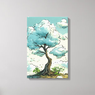Titel: Bewölkender Baum der Laune Leinwanddruck