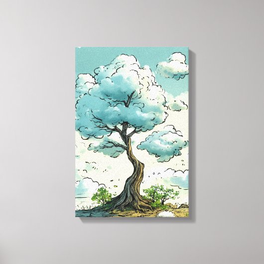 Titel: Bewölkender Baum der Laune Leinwanddruck (Vorderseite)