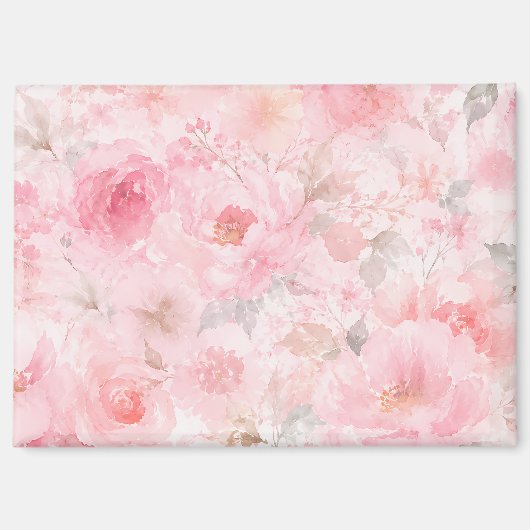 Titel  Blush Bloom Wasserfarbe Floral Magnet (Vorderseite)