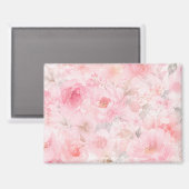 Titel  Blush Bloom Wasserfarbe Floral Magnet (Vorderseite/Rückseite)