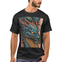 Titel: Bold Dragon Graphic Men's Black T - Shirt D