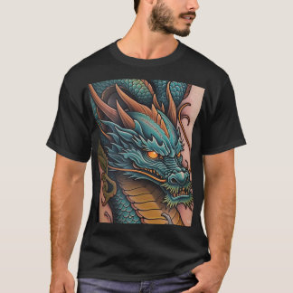 Titel: Bold Dragon Graphic Men's Black T - Shirt D
