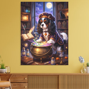 Titel: Cavalier King Charles Spaniel Zauberhund –  Leinwanddruck