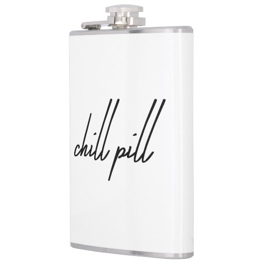 Titel: "Chill Pill - Drink, Relax, Repeat Flask" Flachmann (Links)