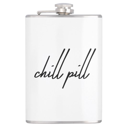 Titel: "Chill Pill - Drink, Relax, Repeat Flask" Flachmann (Vorderseite)