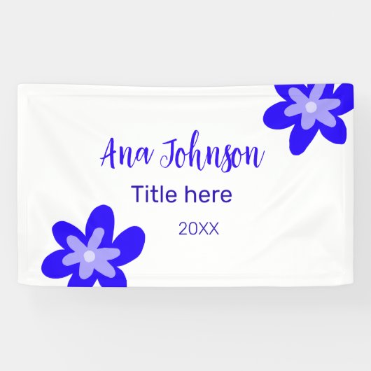 Titel des Doodle-Namens "Blaue Blume" Jahr 20XX Banner (Horizontal)