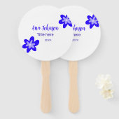 Titel des Doodle-Namens "Blaue Blume" Jahr 20XX Fächer (Vorne und Hinten)