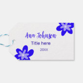 Titel des Doodle-Namens "Blaue Blume" Jahr 20XX Geschenkanhänger (Rückseite Horizontal)
