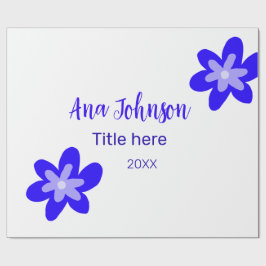 Titel des Doodle-Namens "Blaue Blume" Jahr 20XX Geschenkpapier
