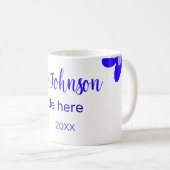 Titel des Doodle-Namens "Blaue Blume" Jahr 20XX Kaffeetasse (VorderseiteRechts)
