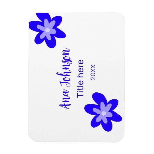 Titel des Doodle-Namens "Blaue Blume" Jahr 20XX Magnet (Vertikal)