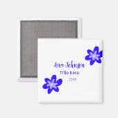 Titel des Doodle-Namens "Blaue Blume" Jahr 20XX Magnet (Vorderseite/Rückseite)