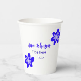Titel des Doodle-Namens "Blaue Blume" Jahr 20XX Pappbecher