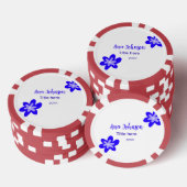 Titel des Doodle-Namens "Blaue Blume" Jahr 20XX Pokerchips (Stapel)