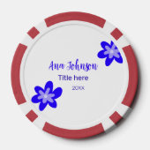 Titel des Doodle-Namens "Blaue Blume" Jahr 20XX Pokerchips (Rückseite)