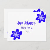 Titel des Doodle-Namens "Blaue Blume" Jahr 20XX Postkarte (Vorne/Hinten)