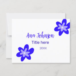 Titel des Doodle-Namens "Blaue Blume" Jahr 20XX Postkarte