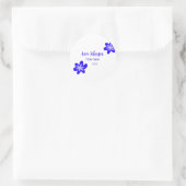 Titel des Doodle-Namens "Blaue Blume" Jahr 20XX Runder Aufkleber (Tasche)