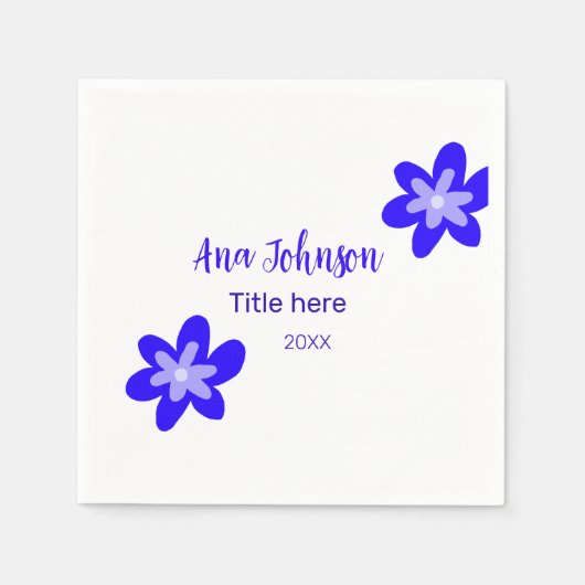 Titel des Doodle-Namens "Blaue Blume" Jahr 20XX Serviette (Vorderseite)