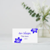 Titel des Doodle-Namens "Blaue Blume" Jahr 20XX Visitenkarte (Stehend Vorderseite)