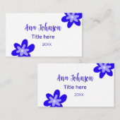 Titel des Doodle-Namens "Blaue Blume" Jahr 20XX Visitenkarte (Vorne/Hinten)
