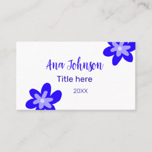 Titel des Doodle-Namens "Blaue Blume" Jahr 20XX Visitenkarte