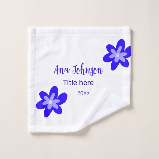 Titel des Doodle-Namens "Blaue Blume" Jahr 20XX Waschlappen (Waschlappen)