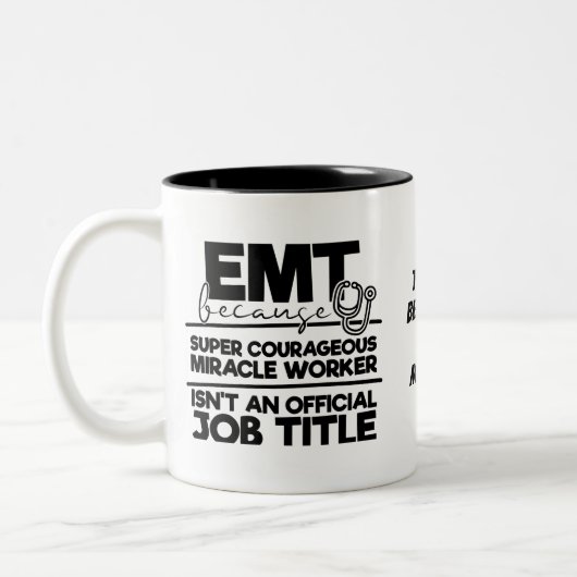 Titel des EMT-Jobs Zweifarbige Tasse (Links)