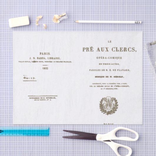 Titel des französischen Opernprogramms Seidenpapier (Handwerk)