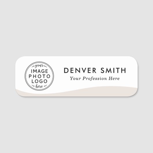 Titel des Logos hellbraun, weiß, modern Namensschild (Vorderseite)