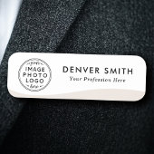 Titel des Logos hellbraun, weiß, modern Namensschild