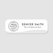 Titel des Logos hellgrau-weiß, modern Namensschild (Vorderseite)