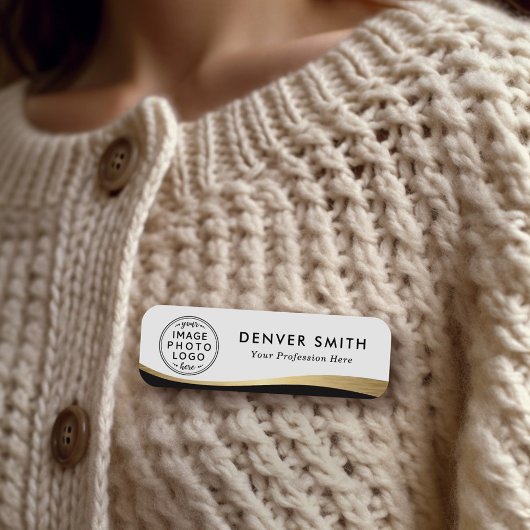 Titel des Logos Schwarz-weiße Imitate Goldener Far Namensschild