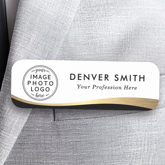 Titel des Logos Schwarz-weiße Imitate Goldener Far Namensschild