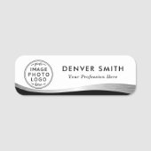 Titel des Logos Schwarz-weiße Imitate Silbergradie Namensschild (Vorderseite)